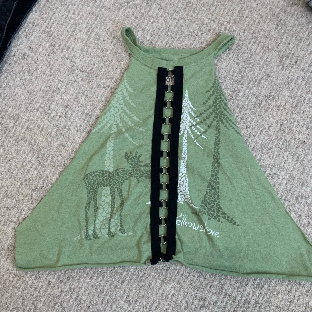 LF Furst of a Kind green cutout tank top